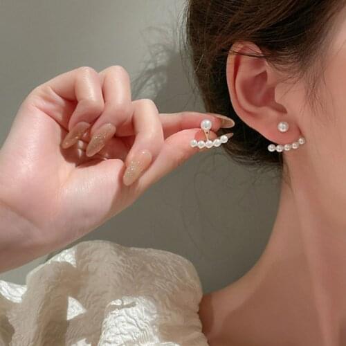 New Fashion 925 Sterling Silver The Same Type Of Rear-hanging Pearl Fairy Niche Light Luxury High-end Earrings For Women Jewelry