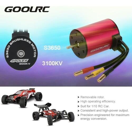 Original GoolRC S3650 3100KV 4 Poles Brushless Sensorless Motor for 1/10 RC Car Truck
