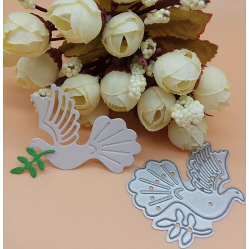 Peace Peaceful Dove with leaves Olive New Cutting Dies Scrapbooking Dies Metal Embossing Stamps and die for Card Making DIY