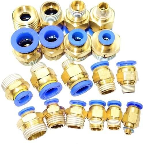 Pneumatic Air Push In Fitting Male Straight Connector 4mm 6mm 8mm 10mm 12mm Tube OD x M5 1/8" 1/4" 3/8" 1/2" BSP