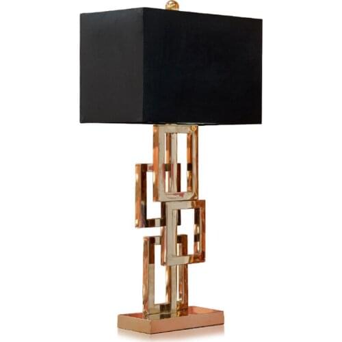Post Modern Minimalist Table Lamps Study Living Room Bedroom Neoclassical European-style E27 Table Lights Titanium Gold Creative
