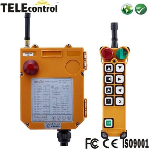 Telecontrol eight two-steps push buttons wireless radio remote control for electric hoist and EOT crane with EMS F24-8D