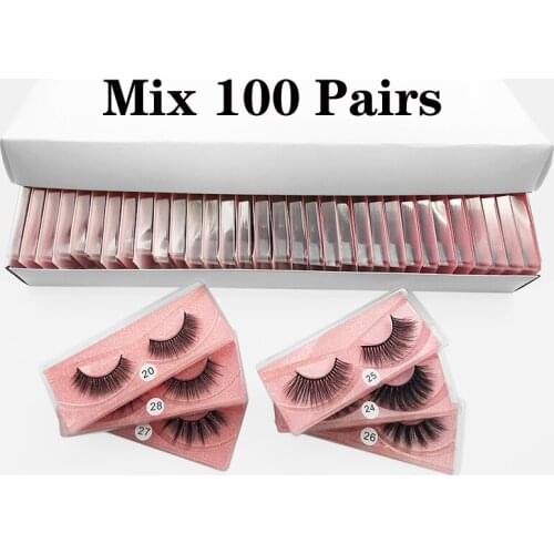 Eyelashes Bulk Wholesale 30/50/100pcs 3D Mink Lashes Bulk Natural Mink Eyelashes Makeup False Lashes Set False Eyelashes Pack