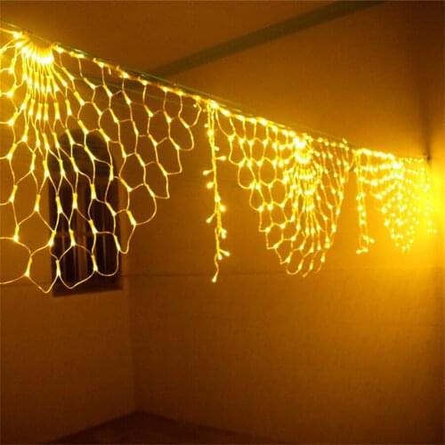 Thrisdar Peacock Net Mesh Fairy String Light 3M 414 Light 3 Screen Outdoor Wedding Party Holiday Icicle Curtain Garland Light