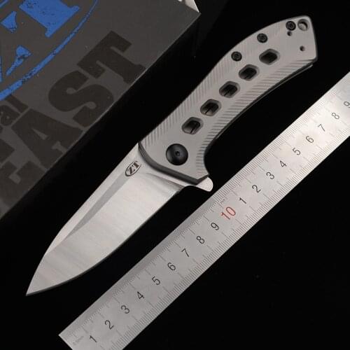 High-quality 0801 BRZ ball bearing Folding Mark M390 Blade Titanium handle Camping Hunt Survival Outdoor EDC Tool Kitchen Knife