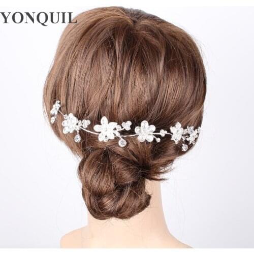 Full &Crystal Flower Bridal Wedding Tiaras Hair Accessories Women Wedding Rhinestone Crown Accessories 2Pcs/Lot SYBC39