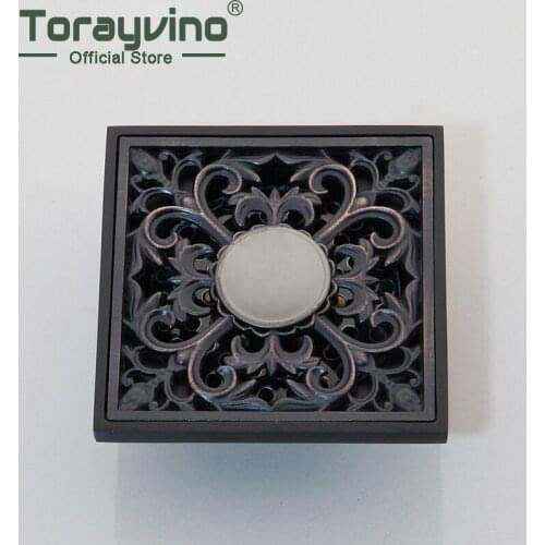 Torayvino Brass Floor Drain Luxury Mesh Sink Strainer Wastafel Drain Oil Rubbed Bronze Kitchen Waste Drains Good Quality Black