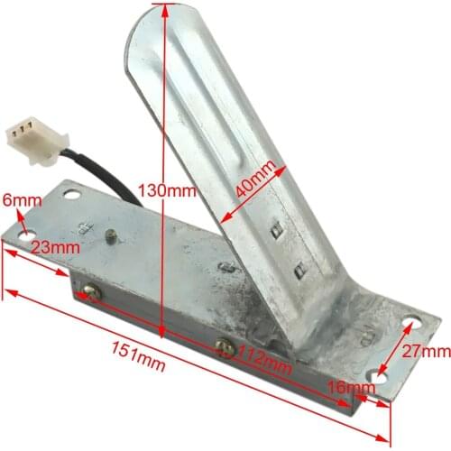 Universal Metal Hall Effect Electric Scooter Foot Throttle Pedal Accelerator For 12v 24v 36v 48v 60v GO Kart