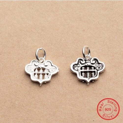 UQBing Geometric Vintage Abacus Long Life Lock Charms For Women DIY 925 Sterling Silver Charms Bracelet Jewelry Making
