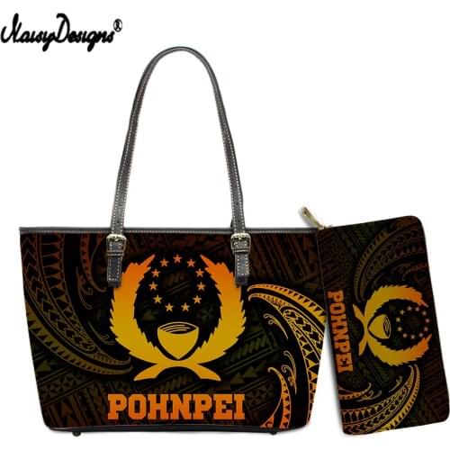 NOISYDESIGNS Large Capacity Shopping Bag Classical Pohnpei Polynesian Printed Tote Bag Shoulder Bag Handbag Picture Bag Bolsa