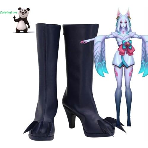 CosplayLove LOL Spirit Blossom Ahri Black Shoes Cosplay Long Boots Leather Custom Made For Girl Female