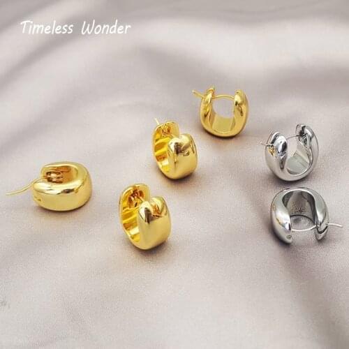 Timeless Wonder Chic Geo U Hoops Earrings for Women Gothic Boho Kpop Party Designer Jewelry Ins Emo Egirl Runway Gift Mix 3348