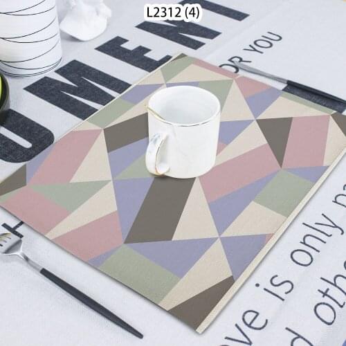 1 Piece Geometric Pattern Triangle Printed Terry Cloth Home Decoration Table Mat Cloth Tea Coaster 42*32 Servilletas Placemats