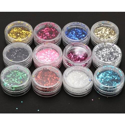 12pcs/set Transparent Box Sequins Flowing Patches Appliques DIY Hairpin Hair Clip Accessories for Children Girls DIY Jewelry