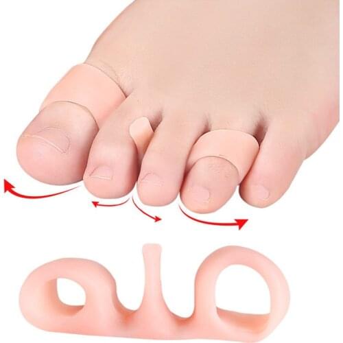 2Pcs Toe Separator Bone Corrector Straightener Silicone Gel Foot Fingers Protector Bunion Adjuster Feet Massager Foot Care Tool