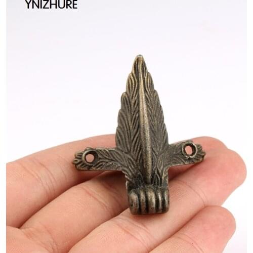 20Pcs 42*49mm Antique Brass Jewelry Chest Wood Box Decorative Feet Leg Corner Protector For Furniture Cabinet Protect Hardware