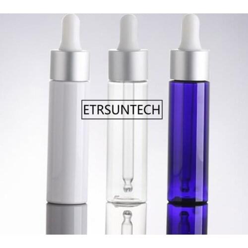 30ml Travel Blue White Clear Pet Dropper Bottle 30cc Transparent Plastic Dropper Container 1oz Cosmetic E-liquid Bottles F1464