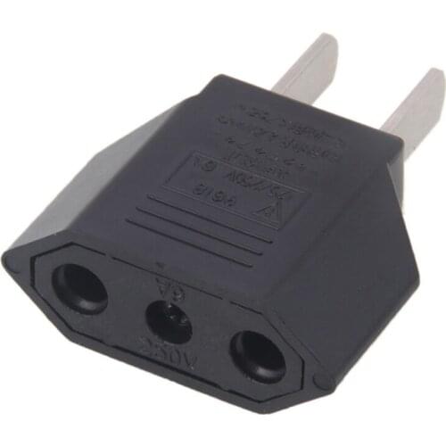 1Pcs EU to US Power Jack Adapter Black US to EU AC Power Plug Travel Charger Converter Adapter