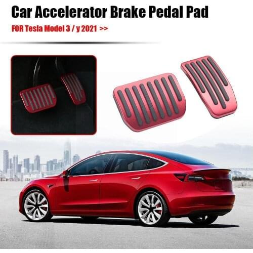 Car Foot Pedal Fit for Tesla Model 3/Y Accelerator Non-Slip Gas Set Rest Pedal Pads Cover Brake Fuel Car Pedal Cover