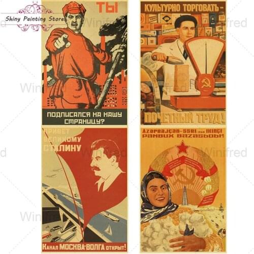 Diamond Painting Cross Stitch Soviet Union Revolution Vintage Poster Russia Diamond Embroidery Home Deco Retro Propaganda Poster