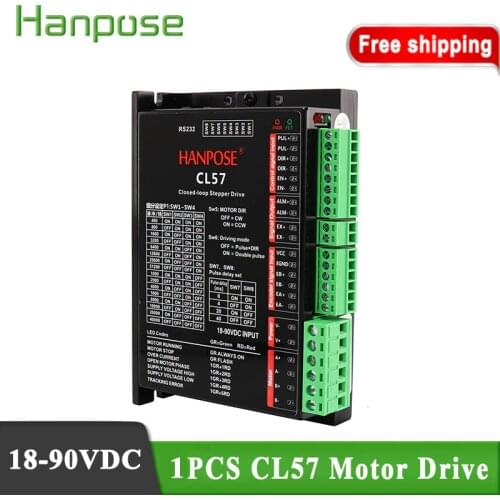 Free Shipping CL57 controller driver 18-90VDC stepper servo driver for NEMA17 23 CNC hybrid servo motor