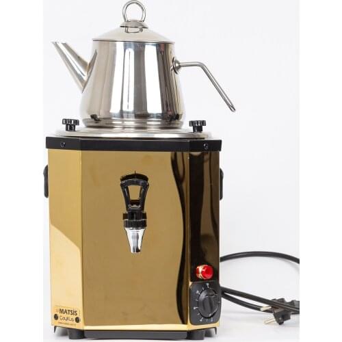TeaBird Authentic Turkish Handmade Stainless Steel Gold Mirror Samovar Boiler Hot Tea Maker Kettle Stovetop Teapot Tea Machine