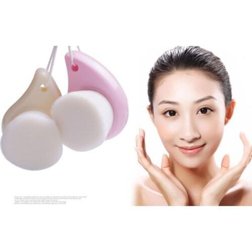 Face cleansing brush Double-headed silica gel facial cleansing instrument manual to blackhead clean pores soft hair SU81