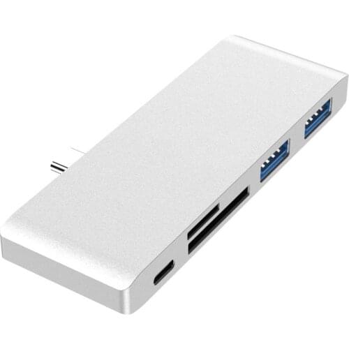 Hot Selling New Arrival 5 in 1 USB3.0 Type C Adapter Hub with Micro TF /SD Card Reader