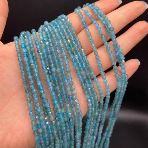 Faceted Round Natural Gemstone Apatite Loose Spacer Beads for Handmade Crafts Bracelet Necklace Earrings Jewelry Making