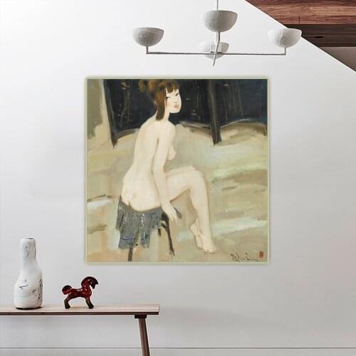 Holover Mikhail Guida"A Bather"Canvas Oil Painting Western Art Decor Poster Wall Art Aesthetic Home Room Interior Decoration