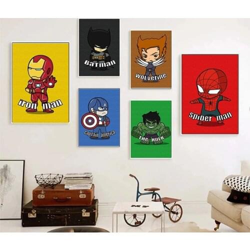 Disney Canvas Painting Marvel Superhero Avengers Spider Man Iron Man Captain Posters And Prints Wall Art Living Room Home Decor