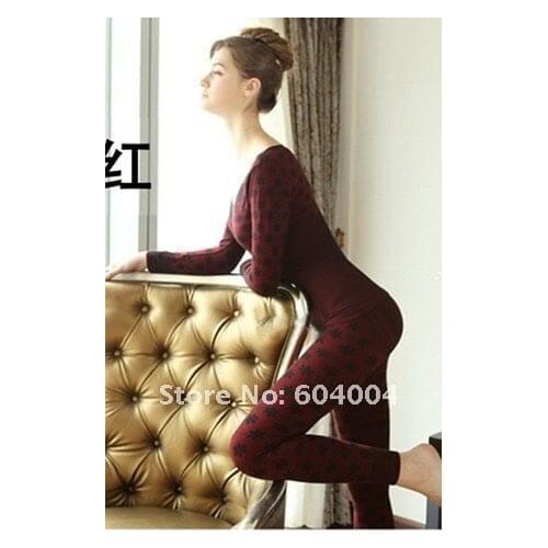 2011 round brought bud silk cotton jerseys elastic body jacquard model body underwear lady warm underwear