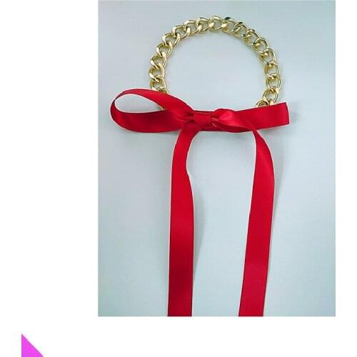 Bowknot Ribbon Lace Metal Necklace Girls Ladies Jewelry Gifts 2021 New 4 Styles