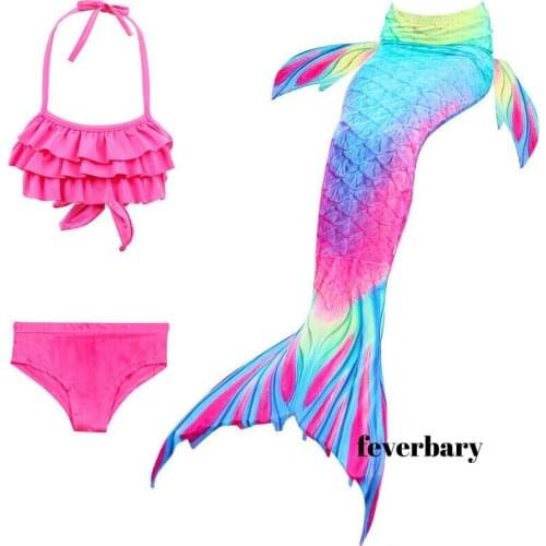 Girls Swimming Mermaid tail set Flipper Mermaid Costume Cosplay Children Swimsuit Fantasy Beach Bikini