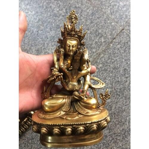 MOEHOMES Chinas rare Tibet is a happy Buddha brass copper fengshui buddha statue Metal crafts home decorations