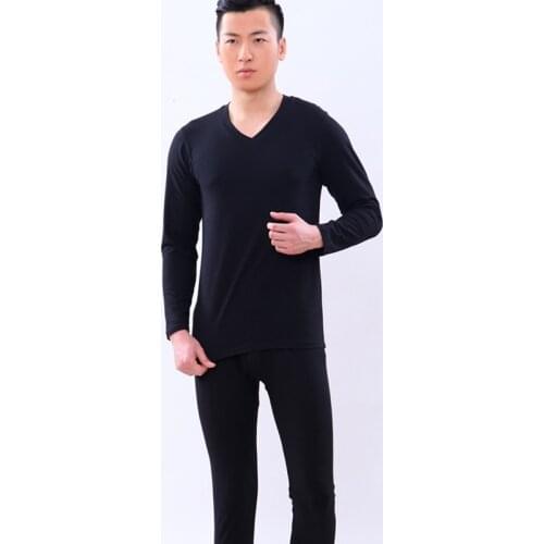 High Quality Plus Size 7XL man long Johns suits men Thin Polished velvet Thermal underwear Sets V-neck Tops and Pants