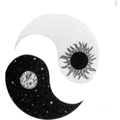 Sun and Moon Yin and Yang Waterproof Temporary Tattoos Sticker For Men And Women Body Art Tattoo Beauty Temporaryt Tatoo