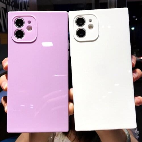Soft Square Candy Silicone Phone Case For iPhone 11 12 Pro Max XS X XR Max 7 8 Plus Mini SE 2020 Bumper Back Cover