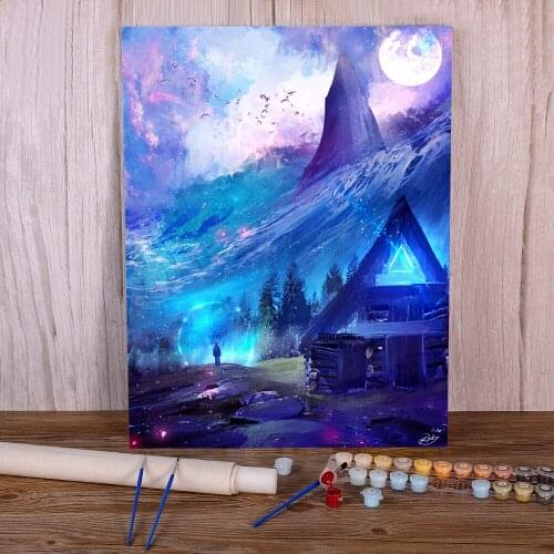 Scenery Last Wave Painting By Numbers Kit Acrylic Paints 40*50 Picture By Numbers Photo Paintings For Children Handiwork