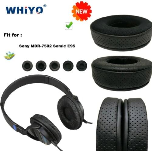 Replacement Ear Pads for Sony MDR-7502 MDR7502 Somic E95 E 95 Headset Parts Leather Cushion Velvet Earmuff Headset Sleeve Cover