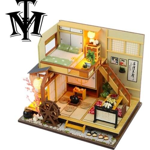Hot Doll House DIY Building Handmade Assembly Hut DIY Miniature Dollhouse With Furnitures House Toys For Children Wooden Models