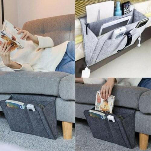 Bedside Caddy Bedside Felt Storage Organizer with Pockets for Phone Magazines Tablet Remotes Book Glasses