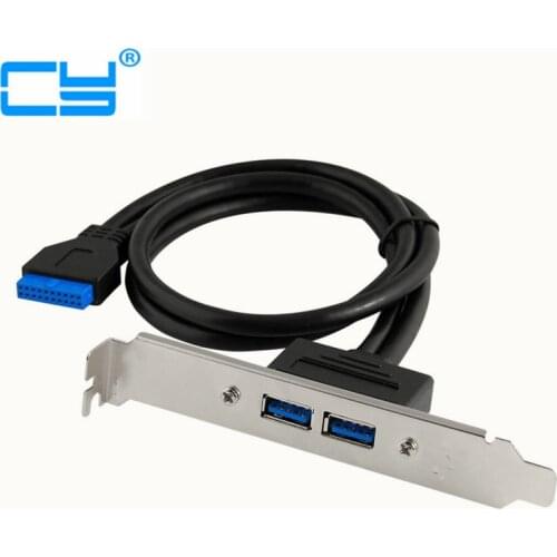 USB 3.0 Back Panel Expansion Bracket to 20/19-Pin Header Cable (2-Port)