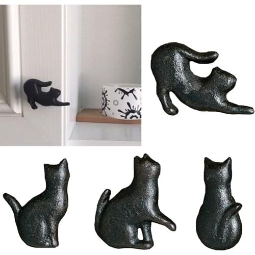 Variety Cast Iron Cute Cat Style Door Drawer Cabinet Pull Handle Knobs Vintage Rural Furniture Hardware Door Pull Handle Knob