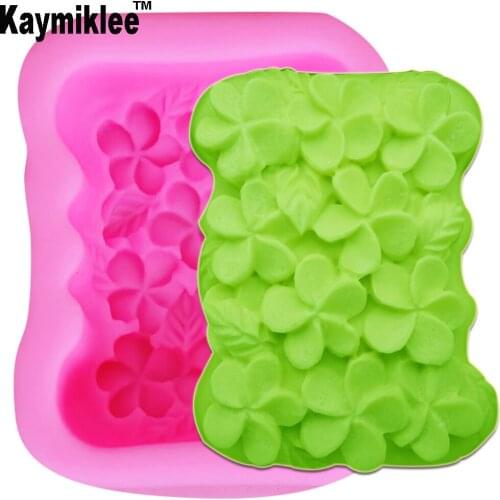 Kaymiklee S038 1PCS Four Leaf Flower Silicone Soap molds Candle Mold Handmade Mould Candle Resin Gumpaste Gumpaste Moulds