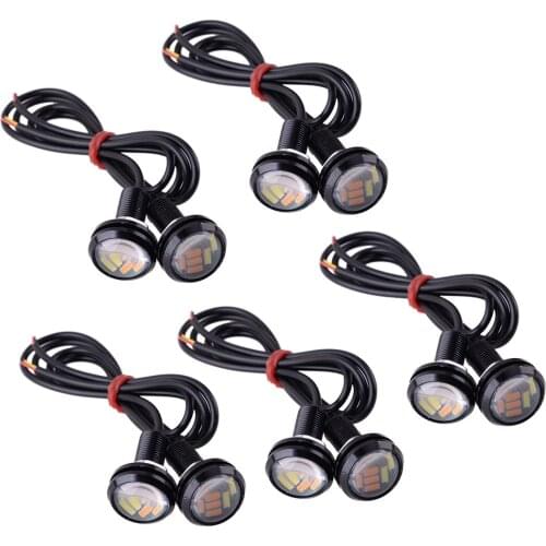 Universal 1 Set Dual Color Eagle Eye LED Daytime Running Light Tail Reversing Backup Lamp Car 15W 12V 23MM