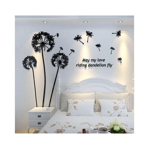 Simple Big Dandelion Design Acrylic Wall Sticker 1pc 3d Home Coffee Shop Wall Stickers 4 Sizes Room Decor Adesivo De Parede B