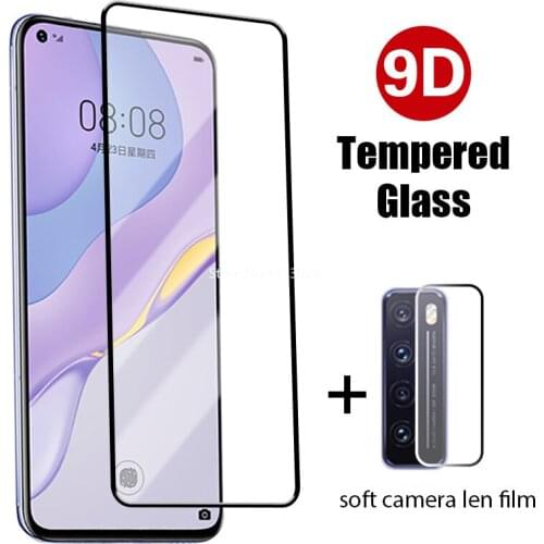 9D 2IN1 Tempered Glass For Huawei Y7 Y9 Y5 Y6 Prime Camera Lens Screen Protector For Huawei Y5p Y6p Y7p Y8p Y6S Y8S Y9S Y9a Film