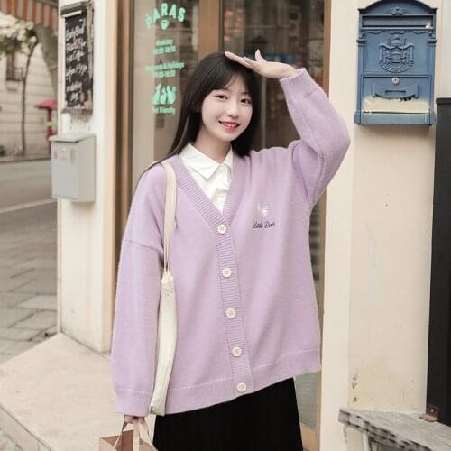 Floral Jacquard Women Sweet Knit Daisy Cardigan 2021 Winter Warm Sweater Korean Fashion Single-breasted V-neck Jumpers Soft Tops