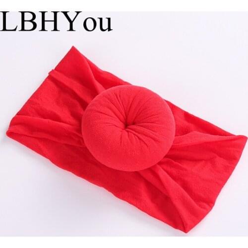 1pc Round Knot Wide Nylon Headbands For Girls Newborn Elastic Stretchy Nylon Hairbands Kids Girls Bows Hair Accessories